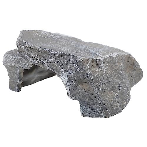 DECHOUS Natürliche Reptilienhöhle Terrarium Dekoration mit Klettermöglichkeit Versteck und Sonnenplattform für Wasserschildkröten Eidechsen Frösche Robustes Zubehör für Kleines Terrarium von DECHOUS