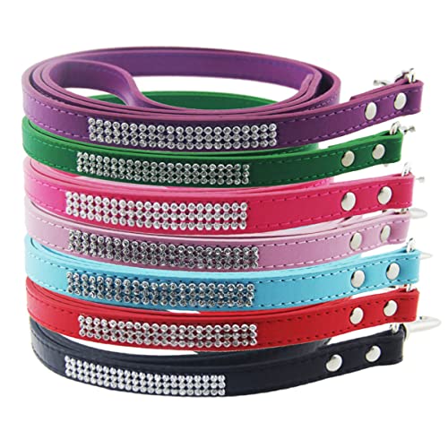 DECHOUS PU Hundeleine mit Strass Verstellbar für Training und mit Kleinen Hunden Farbenfrohe Leine für Katzen oder Hunde Blau DECHOUS PU Hundeleine mit Strass Verstellbar für Training und mit Kleinen Hunden Farbenfrohe Leine für Katzen oder Hunde Blau von DECHOUS