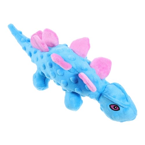 DECHOUS Plüsch Dinosaurier Hundespielzeug für Große Hunde Quietschendes Kauspielzeug Robustes Kuscheltier zur Zahnreinigung und Beschäftigung Langlebig Blaue Farbe Fördert Bewegung und von DECHOUS