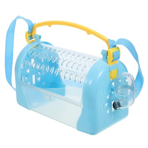 DECHOUS Portable Transparent Hamster Cage for Small Animals Durable Plastic Pet Carrier with Water Bottle and Food Bowl Travel for Hamsters and Small Pets von DECHOUS