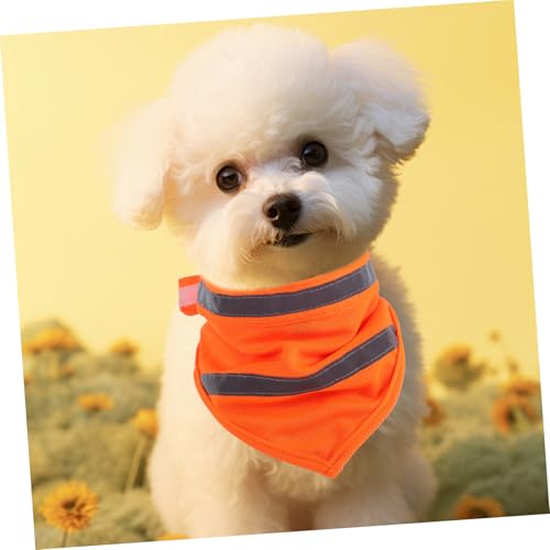 DECHOUS Reflektierendes Hundehalsband aus Wiederverwendbarem Polyester Leuchtendes Hundetuch für Mehr bei Nacht Komfortables Strapazierfähiges Haustier dreieckstuch in Leuchtendem Orange von DECHOUS