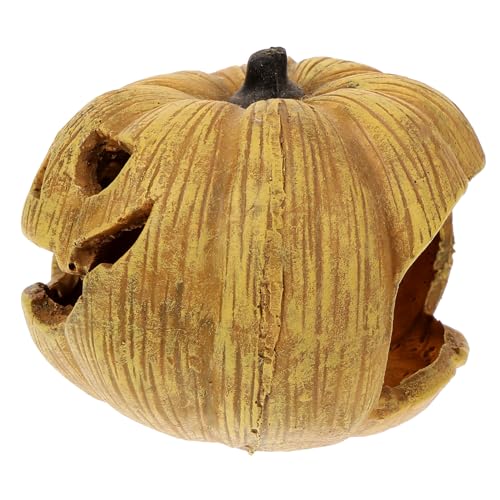 DECHOUS Reptilien Versteck Höhle Kürbis Design Terrarium Deko Langlebige Resin Schlupf Höhle für Reptilien Natürliche Halloween Stil für Schlangen und von DECHOUS
