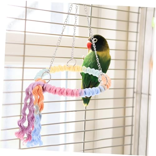 DECHOUS Vogelschaukel Baumwollseil mit Rundem Sitzring Sicheres Kletterspielzeug und Ruheplatz für Kleine Vögel Wie Wellensittiche und Kanarien Einfache mit Haken für Käfig und Ständer DECHOUS Vogelschaukel Baumwollseil mit Rundem Sitzring Sicheres Kletterspielzeug und Ruheplatz für Kleine Vögel Wie Wellensittiche und Kanarien Einfache mit Haken für Käfig und Ständer von DECHOUS