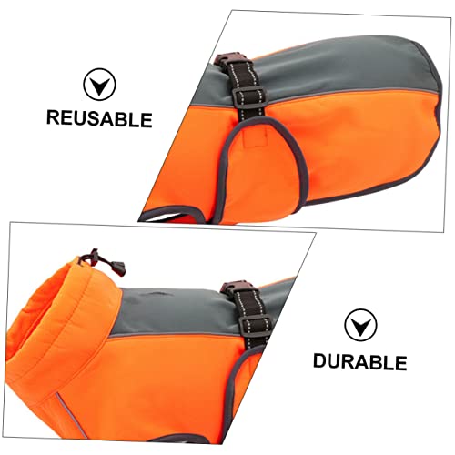 DECHOUS Warmer Hundemantel Orange S Reflektierende Winddichte Hundejacke Herbst Winterjacke Atmungsaktive Hundeweste Für Große Hunde Retriever Labrador von DECHOUS