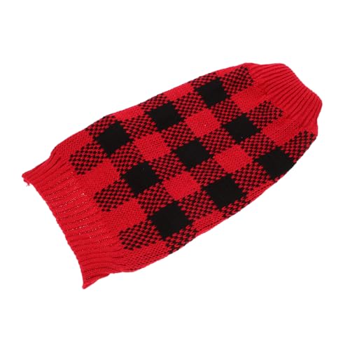DECHOUS Warmer Hundepullover mit Hohem Kragen Dehnbarer Rücken Kariertes Design Passend für Kleine und Mittelgroße Hunde Wie Chihuahua und Modisch und Bequem für Fotoshootings und Alltag von DECHOUS