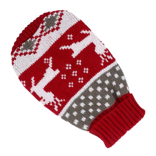 DECHOUS Weihnachtlicher Hundepullover mit Rentiermuster Gestrickt Warm und Atmungsaktiv Weicher Pullover für Kleine Hunde und Katzen Niedliche Haustierkleidung Gemütliche Winterweste von DECHOUS
