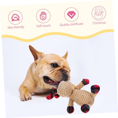 DECHOUS Weihnachtliches Plüsch Kauspielzeug Elchform für Hunde Langlebig und Sicher Geeignet als Welpen Zahnungshilfe und Kauspielzeug für Kleine bis Große Hunde Fördert Beschäftigung und von DECHOUS