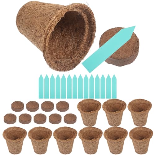 DECOMELODY 1 Satz Kokospalmen Pfannen Pflanzentopf Saftig Hydrokultur-gartenset Gartenbedarf Anlage Pflanzenstartertopf Pflanzgefäß Aus Kokosfaser Pflanzgefäße Kokos Pflanzer Pflanzvase PVC von DECOMELODY