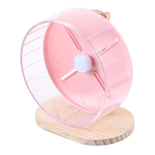 DECOMELODY 1 Satz Laufrad für Hamster Igelrad Plattform Rennmaus großes Hamsterrad Haustier Auto Hamster hamsterspielzeug Haushalt Chinchilla Rad lautloses Rattenrad hölzern Rosa von DECOMELODY