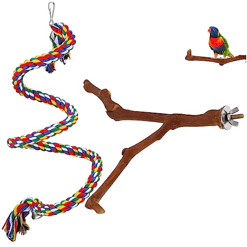 DECOMELODY Papageienkäfig-zubehör 2-teiliges Set Vogel-stehstange Finkenkäfig-zubehör Für Vogelspielzeug von DECOMELODY