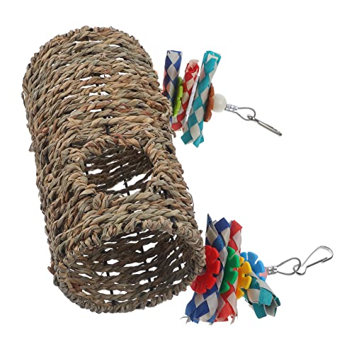 DECOMELODY Vogelschaukel-Set Papageienspielzeug Stroh-hängeschaukel Für Vögel Papageien-zubehör Spielzeug Papageienschaukel Für Die Inneneinrichtung von DECOMELODY