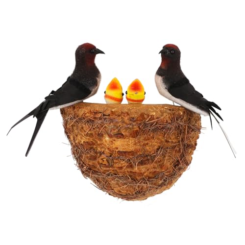 DECOMELODY 1 Satz Schwalbennest-hausdekoration Simuliertes Vogelnest Vogelhaus Nest Figur Schlucken Garten Vogelnest Drinnen Vogelhaus Schlucken Wand Dekorativ Ornament Für Plastik von DECOMELODY