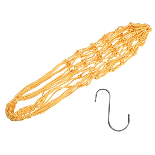 DECOMELODY 1 Stück Futternetz für Papageien und Hühner Gelbes Futterspielzeug mit Haken Langlebige und Praktische Futtertasche zur Langsamen Fütterung für Optimale Verdauung von DECOMELODY