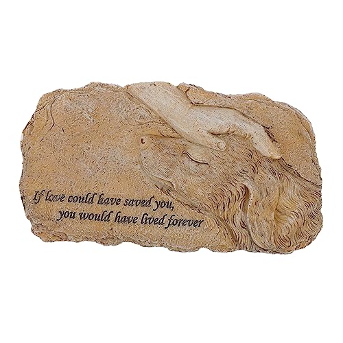 DECOMELODY 1 Stück Grabstein zum Gedenken an Haustiere Trauer für Immer Haustier-Denkmal Pet Memorial Statue Pet Grave Statue Hundegedenkgrab Gartendenkmal aus Stein Harz von DECOMELODY