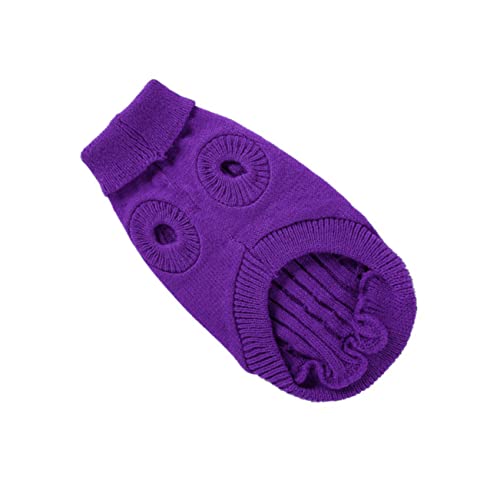 DECOMELODY 1 Stück Haustier-Pullover Hund Jersey Warmer Haustierpullover Wintermantel Vlies UPS tierkostüme Dog Raincoat Dog Jacket Party lustige Haustierkleidung Welpenpullover Acryl Violett von DECOMELODY