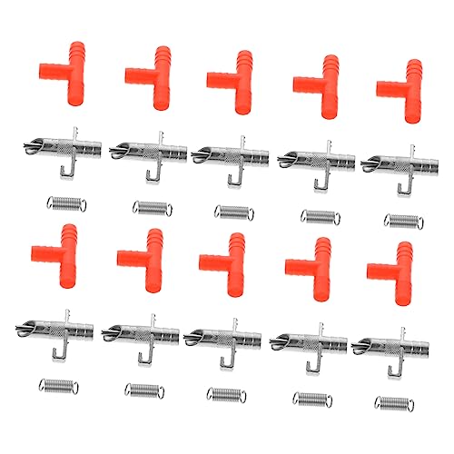 DECOMELODY 10 Sätze Kaninchentrinker Fisch Ratte Wassertrinkgeräte Für Hasen Haken Haustier Käfig Hamster Tank Brunnen Futterspender Rennmaus Schüssel Shaker Düse Tropfschlauch Pumpe Plastik von DECOMELODY