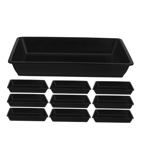 DECOMELODY 10 Stück Bodenplatte für Blumentöpfe Abfluss Rechteck Liner blumenkübel untersetzer Pflanzen Untersetzer für Pflanzgefäße aus Kunststoff Pflanzschalen aus Kunststoff Plastik Black von DECOMELODY