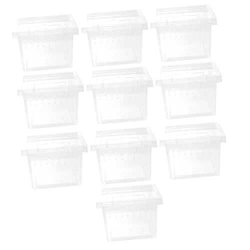 DECOMELODY 10pcs Reptile Box Kunststoff Spinne Terrarium Fütterung Fall Belüftung Löcher Für Eidechsen Spinnen von DECOMELODY