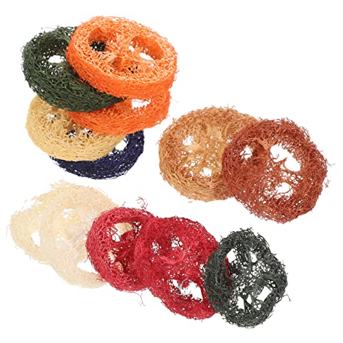 DECOMELODY 12stücke Loofah Kauspielzeug Für Kleintiere Organisches Natürliches Zahnpflege-Spielzeug Für Hamster Kaninchen Und Meerschweinchen Zur Zahnreinigung Und Spielunterhaltung von DECOMELODY