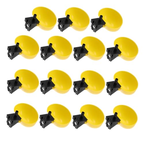 DECOMELODY 15 Stück Teiliges Geflügel Wassertränkeset Automatische Tränke für Hühner Enten Gänse Tauben Praktische Langlebige Wasserschale für Geflügelhaltung und Hobbyfarm von DECOMELODY