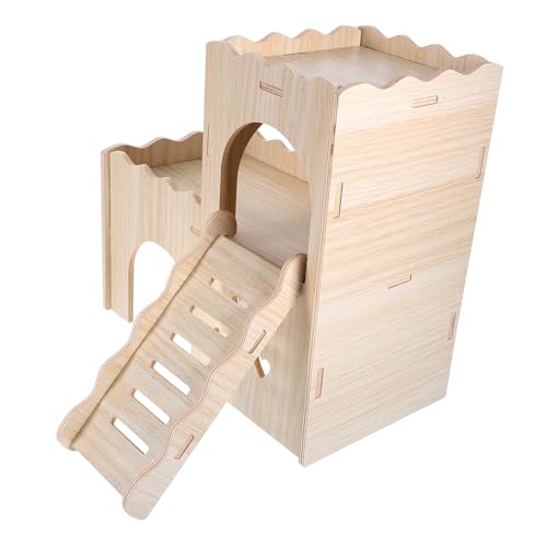 DECOMELODY 1Satz Holz Hamsterversteck Mit Doppelschichtiges Zartes Rattenversteck Für Zwerghamster Und Kleine Nager von DECOMELODY