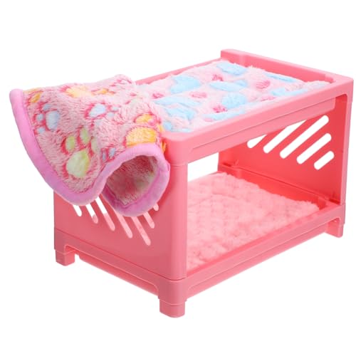DECOMELODY 1satz Doppelstöckiges Hamsterbett Für Kleintiere Multifunktionale Kuschelhöhle Für Meerschweinchen Chinchillas Hamster Mit Matten Und Decken Versteck Für Spiel Und Schlaf von DECOMELODY
