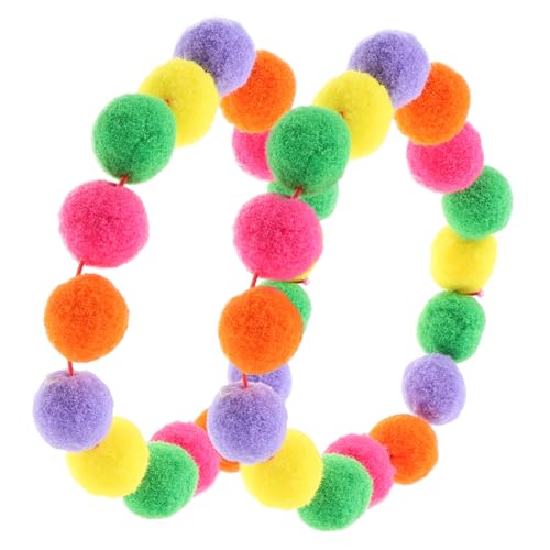 DECOMELODY 2 Stück Bunte Katzenhalsbänder mit Plüschball Verstellbare Leichte Welpenhalsbänder Dekorative Regenbogen katzenhalsbänder für Outdoor für Kätzchen und Haustierpartys von DECOMELODY