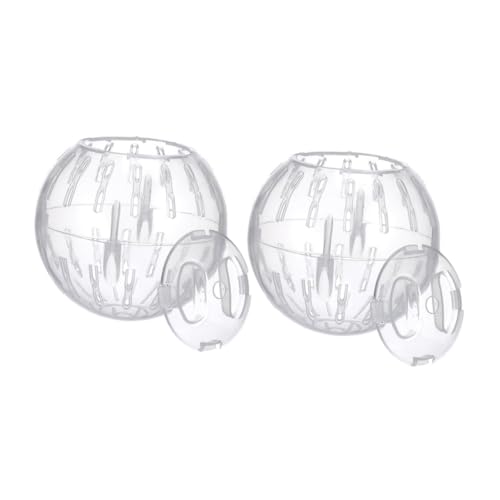 DECOMELODY 2 Stück Hamster- Laufräder Für Kleintiere Hamster-übungsbälle Rennmausbälle Zum Laufen Rattenrad Hamsterspielzeugball Hamster Laufrad Hamsterrad Leise Transparent Plastik von DECOMELODY