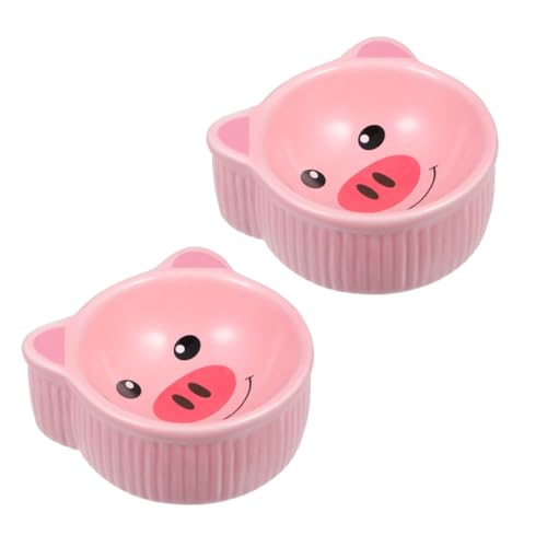 DECOMELODY 2 Stück Keramik Hamster Futternapf Niedliche Cartoon Schüsseln Futterhalter Kleintier Napf rutschfest und Kippsicher für Hamster Meerschweinchen und Chinchilla von DECOMELODY