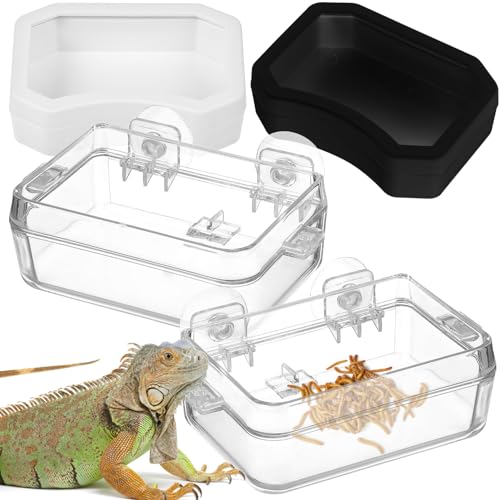 DECOMELODY 2 Stück Reptilien Futter Wassernapf aus Lebensmittelechtem Abs Transparent und Ausbruchssicher mit Schmalem Geeignet für Echsen Bartagamen und Geckos DECOMELODY 2 Stück Reptilien Futter Wassernapf aus Lebensmittelechtem Abs Transparent und Ausbruchssicher mit Schmalem Geeignet für Echsen Bartagamen und Geckos von DECOMELODY