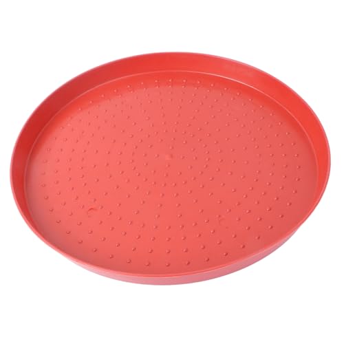 DECOMELODY 2 Stück Teiliges Futtertablett für Geflügel Robustes Futtertablett aus Dickem Verschleißfest und Stoßfest Leuchtend Rote Farbe Leicht zu Reinigen Geeignet für Hühner Enten und von DECOMELODY