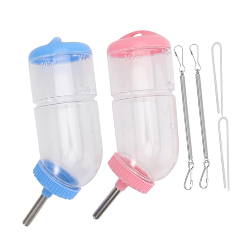 DECOMELODY 2 Stück Trinkflasche für Kleintiere Auslaufsicherer Wasserspender für Kaninchen Meerschweinchen Hamster mit Glatter Oberfläche Langlebig Praktische Futterhilfe Zufällige Farbe von DECOMELODY