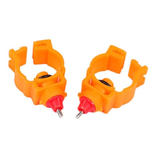 DECOMELODY 20 Stück Hühnertränke Automatischer Wassertrinker für Geflügel Schraubsystem für Hühner Enten und Vögel Einfache Installation Orangefarbenes Design von DECOMELODY