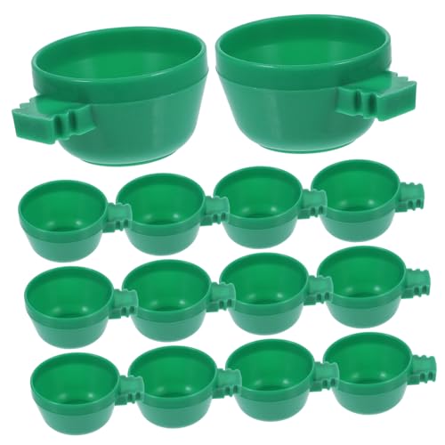 DECOMELODY 25 Stück Vogelfutterbox Und Wasserbecher Spender Papagei Vogelschüssel Vogelfütterer Futternapf Für Vögel Kleiner Vogelfutterhalter Vogelhäuschen Im Innenbereich Plastik Green von DECOMELODY