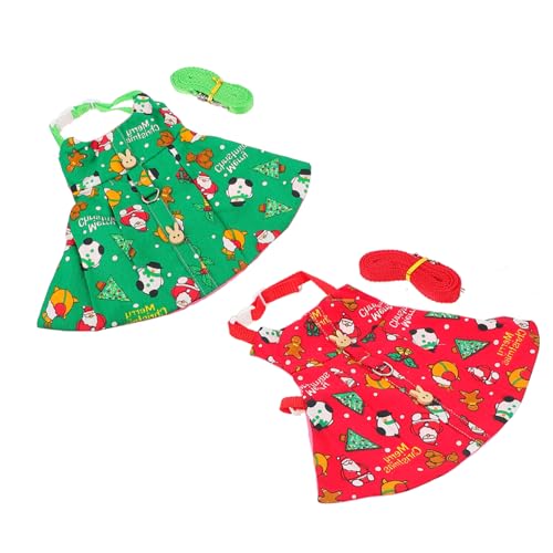 DECOMELODY 2Satz Weste Mit Leine Weihnachtliches Design Für Haustierzubehör Geschirr Mit Leine Für Kleine Haustiere von DECOMELODY