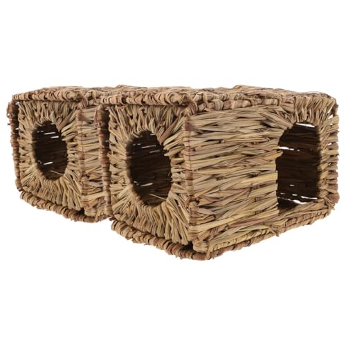DECOMELODY 2St Hasennest aus Stroh Außenabdeckung Zaun Form Eichhörnchen modellieren Spiel kleintierhaus meerschweinchen zubehör meerschweinchen versteck Zubehör für Chinchillakäfige Gras von DECOMELODY