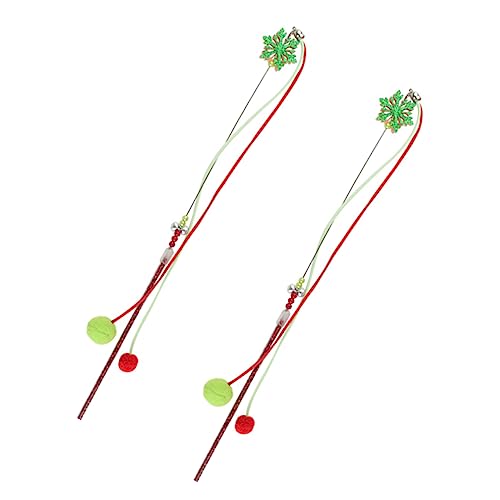 DECOMELODY 2stücke Interaktive Katzenspielzeuge Mit Glocke Kreative Flirtspielzeuge Für Katzen Für Weihnachten Fördert Spiel Und Bewegung Mit Bunten Pompons von DECOMELODY