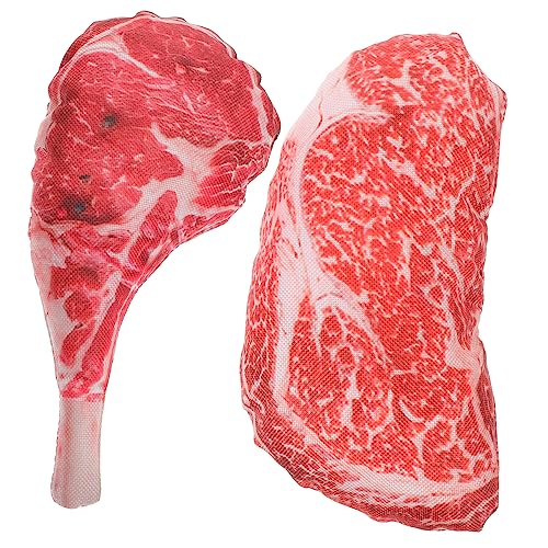 DECOMELODY 2Stücke Interaktives Kauspielzeug aus Oxford Geräuschspielzeug für Langlebige und Bequeme Steaks für Kau und Spielspaß Kleine von DECOMELODY