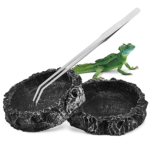 DECOMELODY 2Stücke Reptilien Wassernapf Futterschalen Für Schildkröten Eidechsen Geckos Wasserschalen Für Reptilien Terrarium von DECOMELODY
