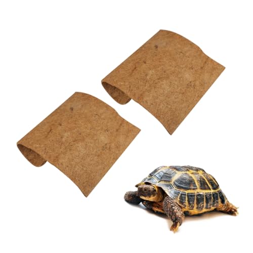 DECOMELODY 2Stücke Reptilienmatte aus Natürlicher Kokosfaser Atmungsaktive und Umweltfreundliche Unterlage für Schildkröten und Andere Reptilien für Terrarien von DECOMELODY
