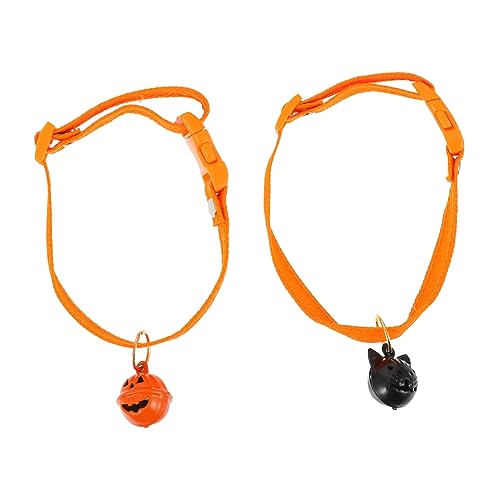 DECOMELODY 2Stücke Verstellbare Halloween Haustierhalsbänder Mit Kürbis Und Anhänger Weiche Und Komfortable Für Katzen DECOMELODY 2Stücke Verstellbare Halloween Haustierhalsbänder Mit Kürbis Und Anhänger Weiche Und Komfortable Für Katzen von DECOMELODY