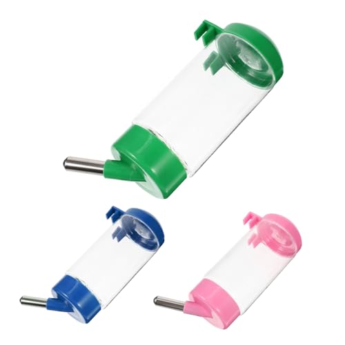DECOMELODY 3 Stück Teiliges Hängender Hamster Wasserspender mit Anti leck ventil Automatischer Kaninchen Trinkflasche Bpa frei Langlebig und Einfach zu Reinigen für Kleine Haustiere Wie von DECOMELODY