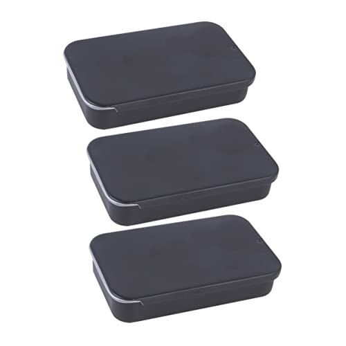 DECOMELODY 3 Stück Teiliges Kleine Edelstahldose mit Schiebedeckel Robuste Outdoor Futterbox für Vögel Langlebige Trainingsbox für Vogelfutter Praktische Metallbox mit Großem von DECOMELODY