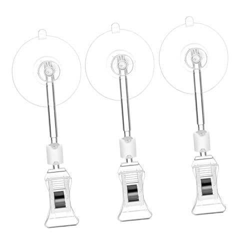 DECOMELODY 3St Saugnapf Aquarium pflanzenhalter saugnäpfe Aquarium Halterungen Aquarium Licht Halter Schüssel Hundekäfig Wassernapf Fisch Klemmschildhalter Schilderhalter-Clip PVC Transparent von DECOMELODY