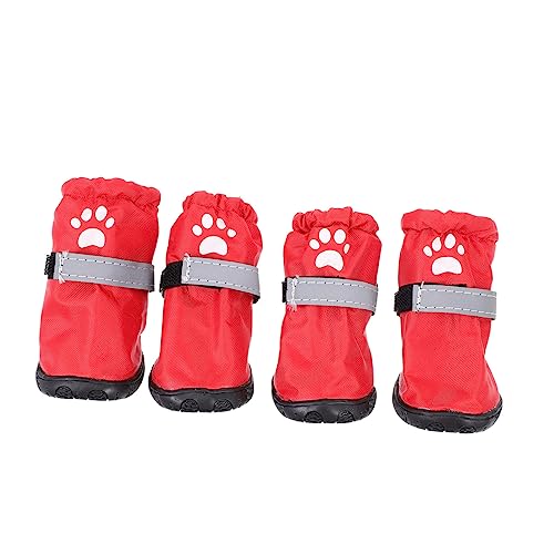 DECOMELODY 4 Stück Regenstiefel für Haustiere hundeschuhe Dog Shoes Outdoor wasserdichte Schuhe Hundestiefel Hund Regenschuhe Heimtierbedarf Rutschfester Haustierstiefel Polyester rot DECOMELODY 4 Stück Regenstiefel für Haustiere hundeschuhe Dog Shoes Outdoor wasserdichte Schuhe Hundestiefel Hund Regenschuhe Heimtierbedarf Rutschfester Haustierstiefel Polyester rot von DECOMELODY