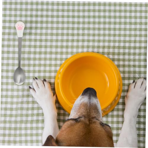 DECOMELODY 4 Stück Teiliges Katzennapf Löffel mit Griff Langlebig Bpa Frei Robust und Rostfrei für Hunde und Katzen für Nassfutter aus Tierfutterdosen von DECOMELODY
