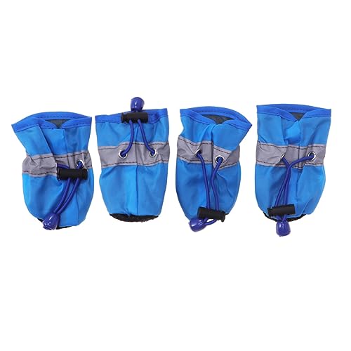 DECOMELODY 4 Stück rutschfeste Hundeschuhe mit Weicher Sohle wasserdichte Pfotenschutz Socken für Kleine Hunde und Welpen Outdoor Schutz gegen Regen Schnee und Scharfe Gegenstände Blau DECOMELODY 4 Stück rutschfeste Hundeschuhe mit Weicher Sohle wasserdichte Pfotenschutz Socken für Kleine Hunde und Welpen Outdoor Schutz gegen Regen Schnee und Scharfe Gegenstände Blau von DECOMELODY