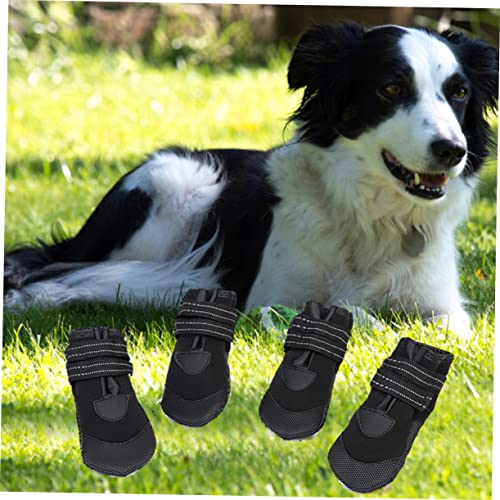 DECOMELODY 4 Stück wasserdichte Warme Hundeschuhe aus Neopren mit Rutschfester Sohle und Reflektierenden Streifen Kleine Pfotenschutz für Herbst und Winter bei Kaltem DECOMELODY 4 Stück wasserdichte Warme Hundeschuhe aus Neopren mit Rutschfester Sohle und Reflektierenden Streifen Kleine Pfotenschutz für Herbst und Winter bei Kaltem von DECOMELODY