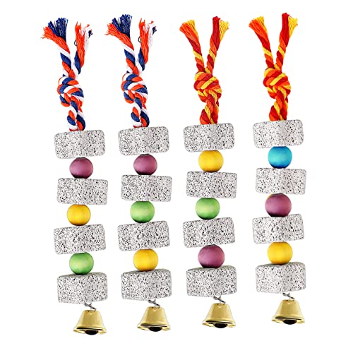 DECOMELODY 4Stücke Teiliges Kauspielzeug für Papageien Beak Grinding Stone mit Glocken für Sittiche Nymphensittiche und Hamster für Käfige und Spielplätze DECOMELODY 4Stücke Teiliges Kauspielzeug für Papageien Beak Grinding Stone mit Glocken für Sittiche Nymphensittiche und Hamster für Käfige und Spielplätze von DECOMELODY