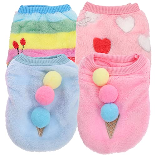 DECOMELODY 4stücke Warme Weste Für Haustiere Welpenmantel Plüschweste Winterkleidung Wintermantel Winterbekleidung Für Welpen von DECOMELODY